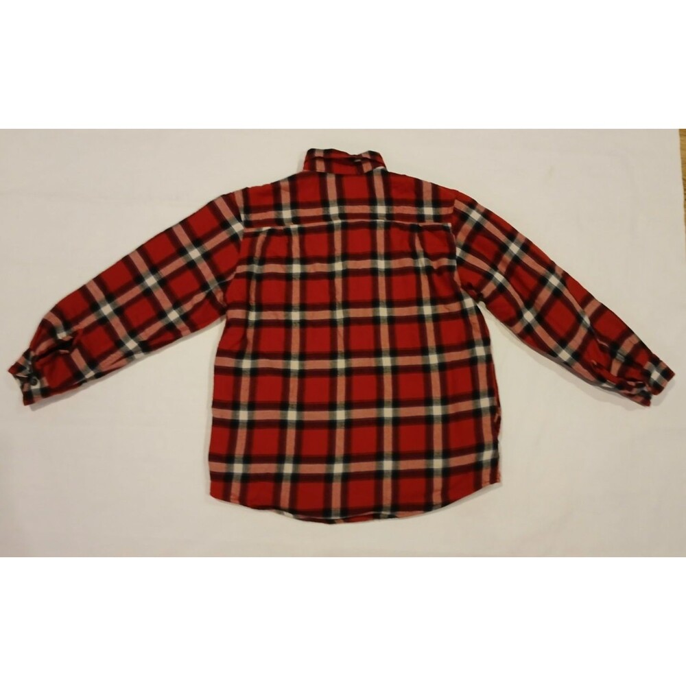 Vintage Wrangler Red Plaid Flannel Shacket Men's Medium Sherpa Fleece Lined Warm - Picture 2 of 11